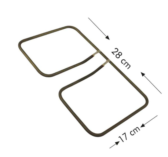 Rezistans Isıtıcı Tost Model: 14 Yeni Tip 26198 900 W Boy: 28,5*17  (Adet)